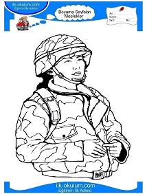 Çocuklar İçin Asker Boyama Sayfaları 